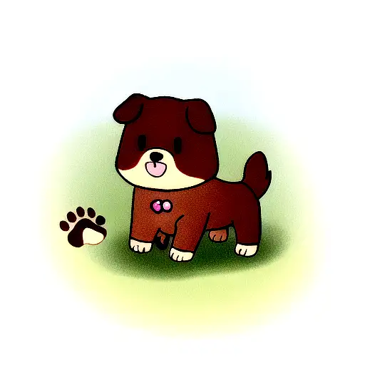 Dog Paw In Chocolate Color