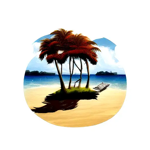 A Beach Scene With A Muscular Lion