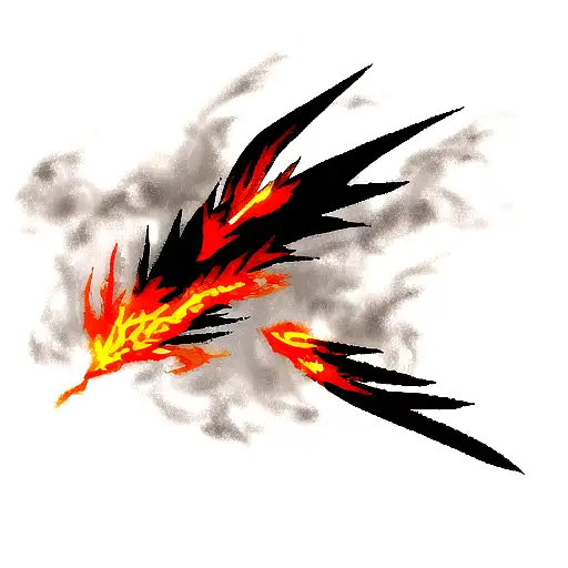 Black And Orange Phoenix On Fire