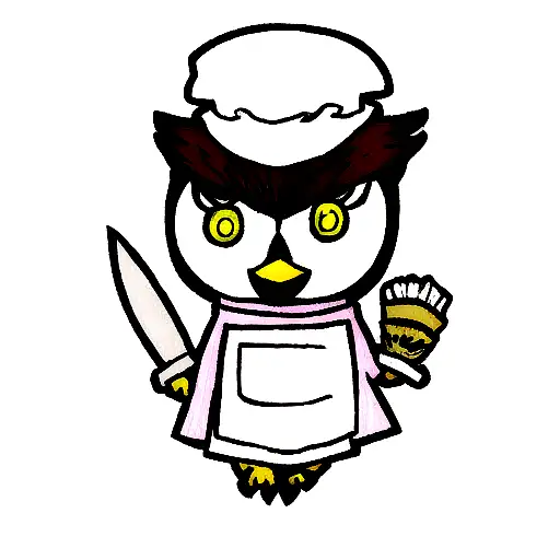 Owl Whit Two Chef Knife