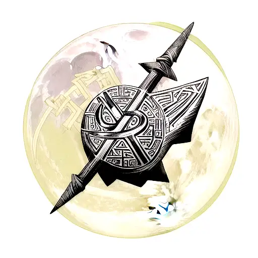Moon With Norse Runes