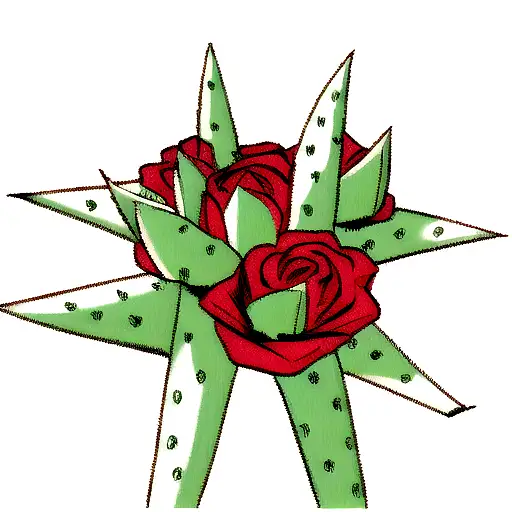 Cactus Con Una Rosa