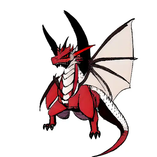 Aggressive Dragon With Red Eyes