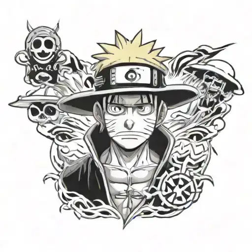 Naruto With Luffy's Hat