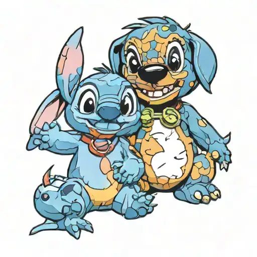 Disney Stitch And Caverpoo Dog Sitting