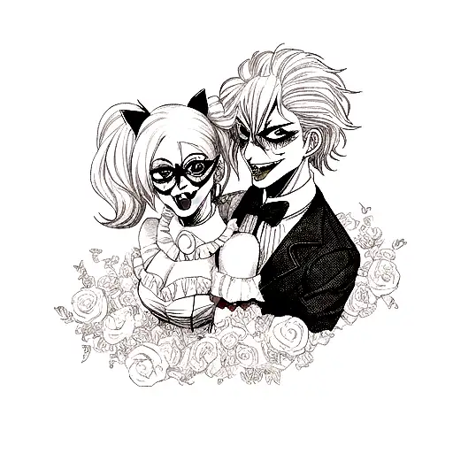 Joker And Harley Quinn In Cards