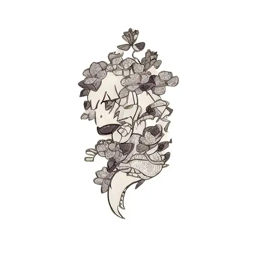 A Dragon And Flowers