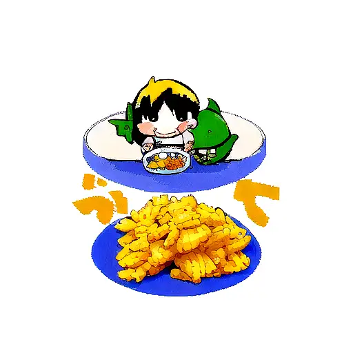 Cute And Mini Dinosaur While Eating Corn