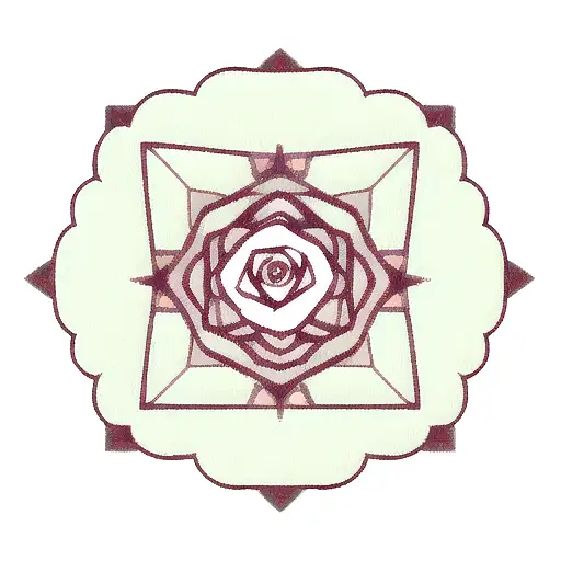 Rose With Geometric Pattern