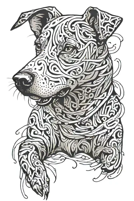 Torn Lines And Pattern Of A Hungry Dog