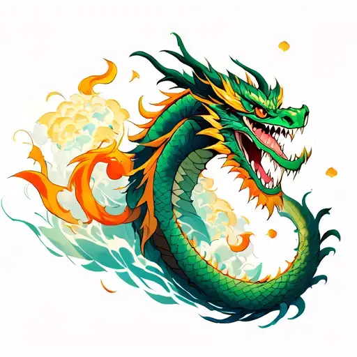 Shen Long With Dragon Balls Floating