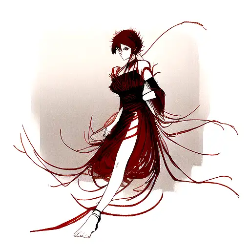 Red Spider Lilies Wrapped Around The Shoulder And Upper Arm