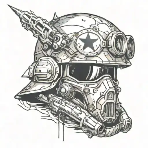 Military Helmet Adorned