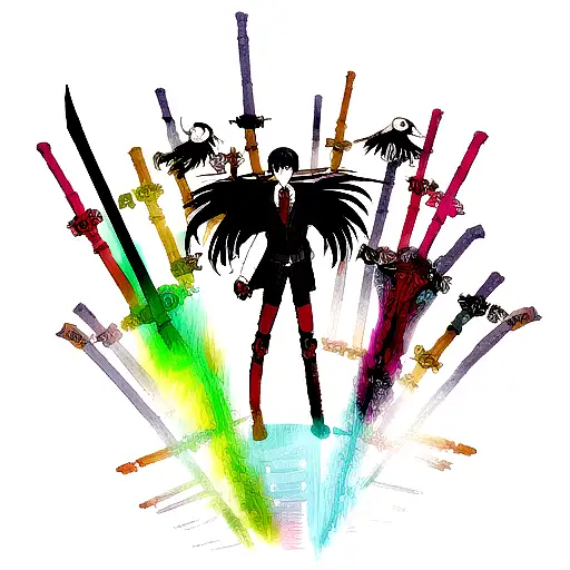 Bright Color Levi Ackerman With Big Eyes Swords And Titans