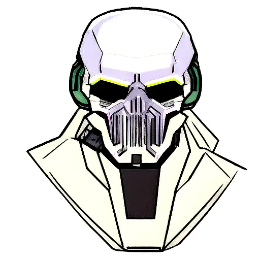 Cyberpunk Skull In Cleanroom Suit