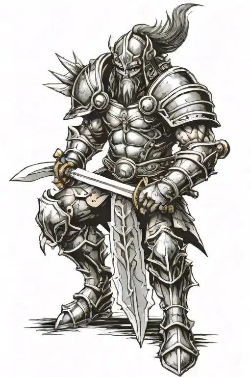 Berserker In Armor Holding A Sword