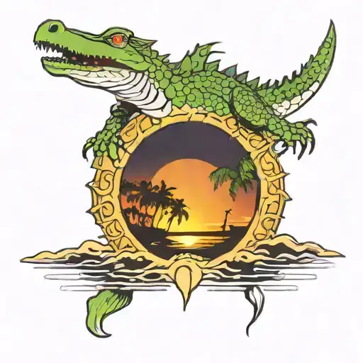 Alligators Palm Beach Sun Setting