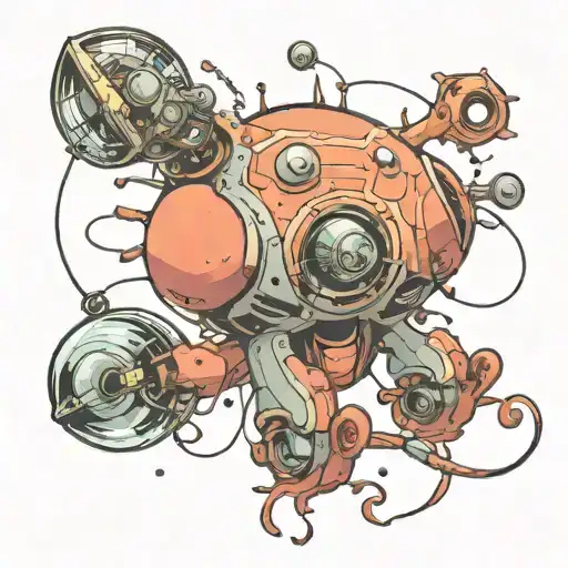 Abstract Ocotopus Holding A Satellite