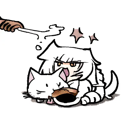 Cat Eating Dog On A Dragon