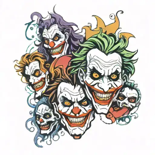 Joker Card Jangle Mask With Different Emotions Representing Mental Health