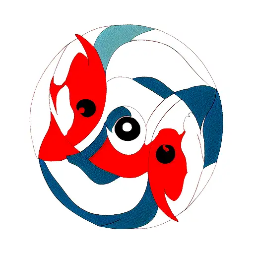 Ying Yang Symbol Koi Fish