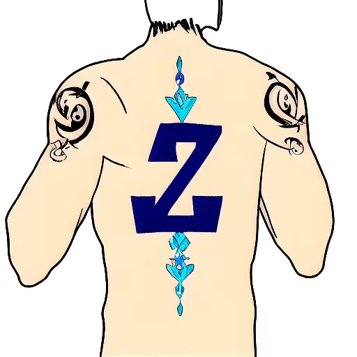 A Tattoo Of A Unique Combination Aquarius And The Number 7