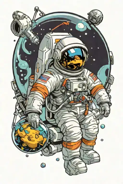 Astronaut With A Fishbowl Helmet