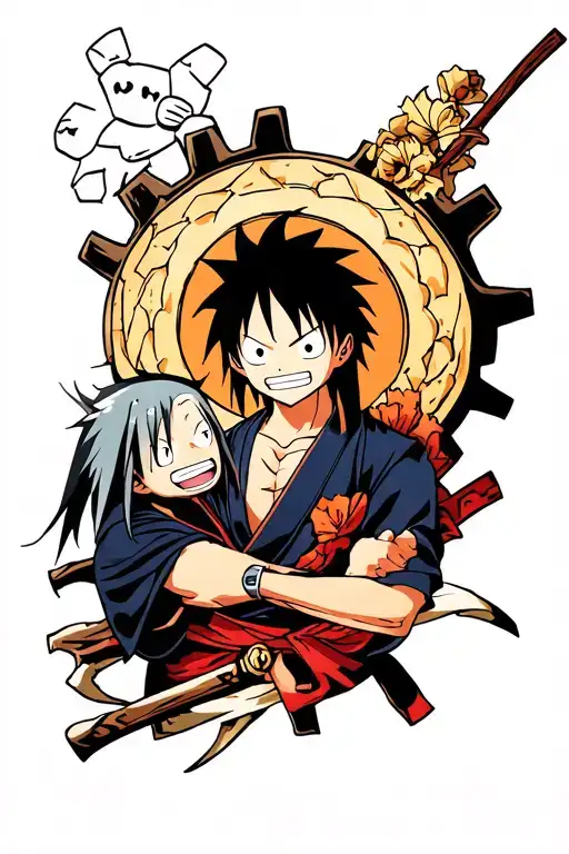 Gear 5 Luffy And Itachi Uchiha Tattoo Ideas