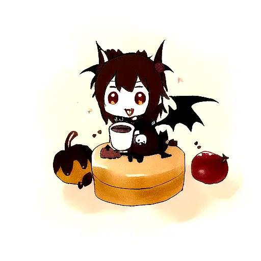 Cute Bat With Coffee Fruit