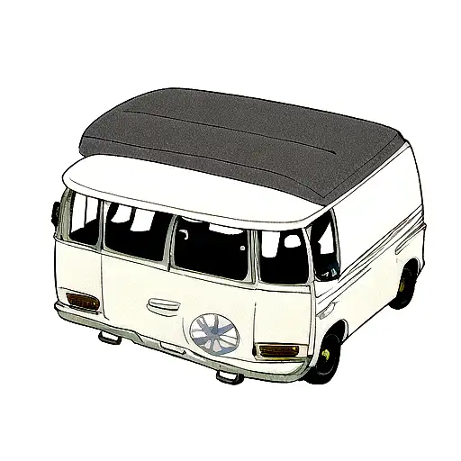 A Travel Van With Luggage On The Roof