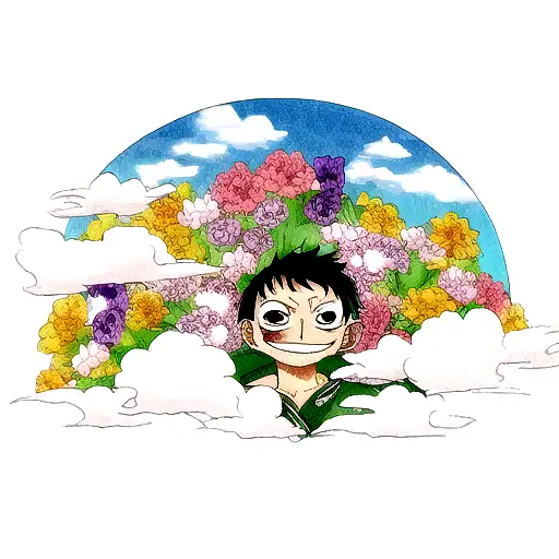 Kikunojo From One Piece With Flowers And Cloud Background