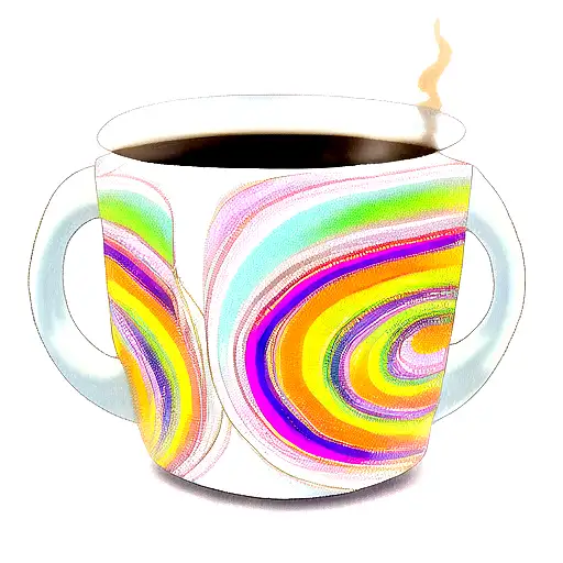 Psychedelic Anime Scene With A Coffee Theme