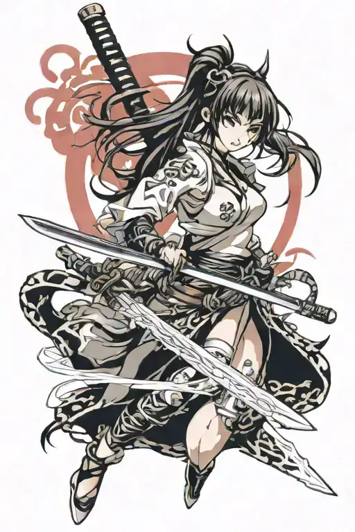 Sexy Anime Girl Katana Sword