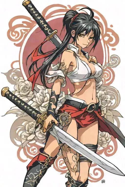 Sexy Anime Girl Katana Sword