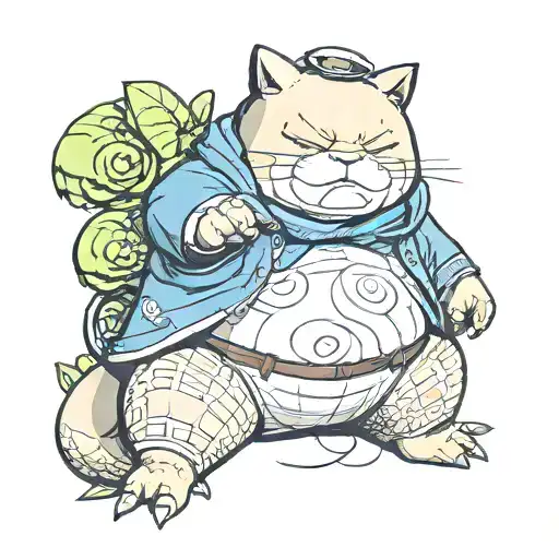 Snorlax I Dressed Like A Yakuza Sitting Eating With Arm Outstretched Towards Camera Full Card Art