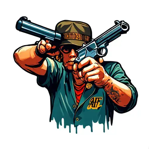 Gangster With A Gun That Says Aff
