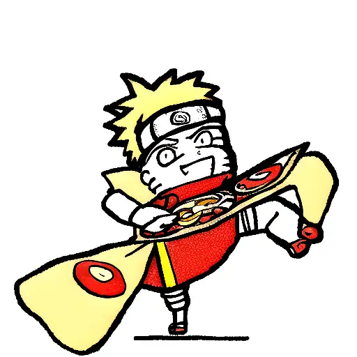 Naruto Holding A Pizza
