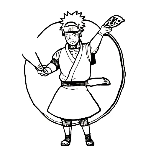 Naruto Holding A Pizza