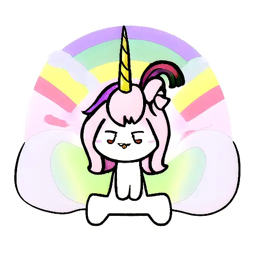 Cat Head With Rainbow Unicorn Horn
