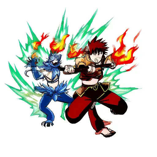 Water Dragon And Fire Dragon Fighting