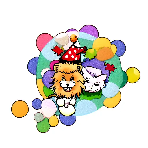 Happy Lion With Partyhat