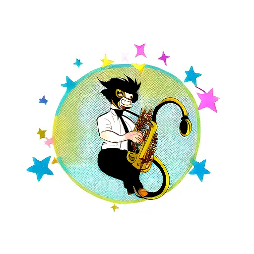 Jazz-inspired Monkey Playing The Saxophone