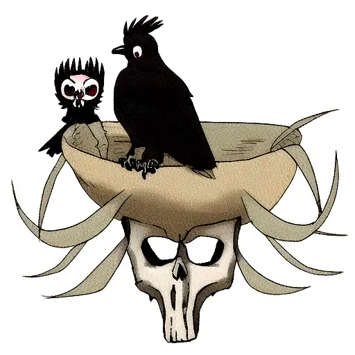 Raven Skull And Rat Skull