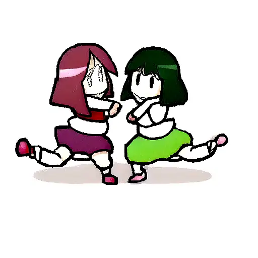 Two Little Girls Fighting With Superpowers