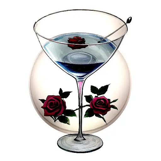 Martini Glass With A Rose