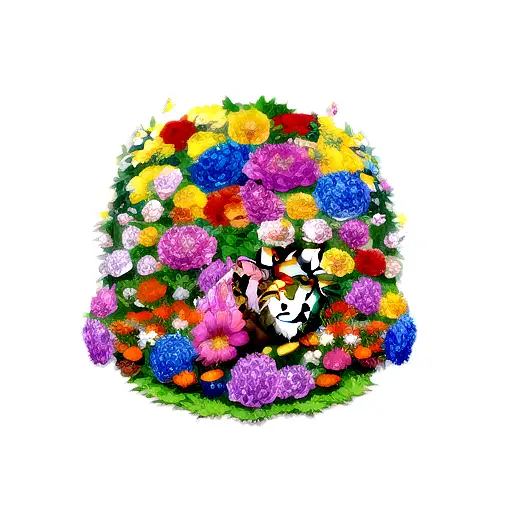 Lion Made Of Flowers