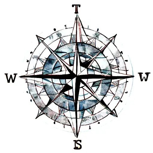 A Wind Rose Compass With Butter Fit