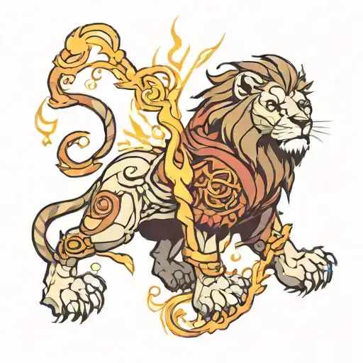 Gryffindor Lion Wrapped Around Fire Element Symbol From Avatar The Last Airbender