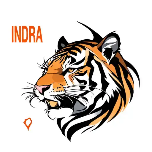 Indra The Tiger Name Written