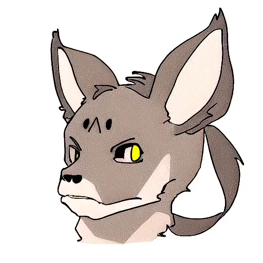 A Minimalist Tattoo Of A Hyena's Skull With Geometric Shapes On The Neck